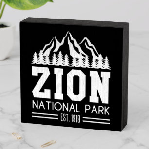 Zion National Park Utah USA Outdoors Hiking Wooden Box Sign