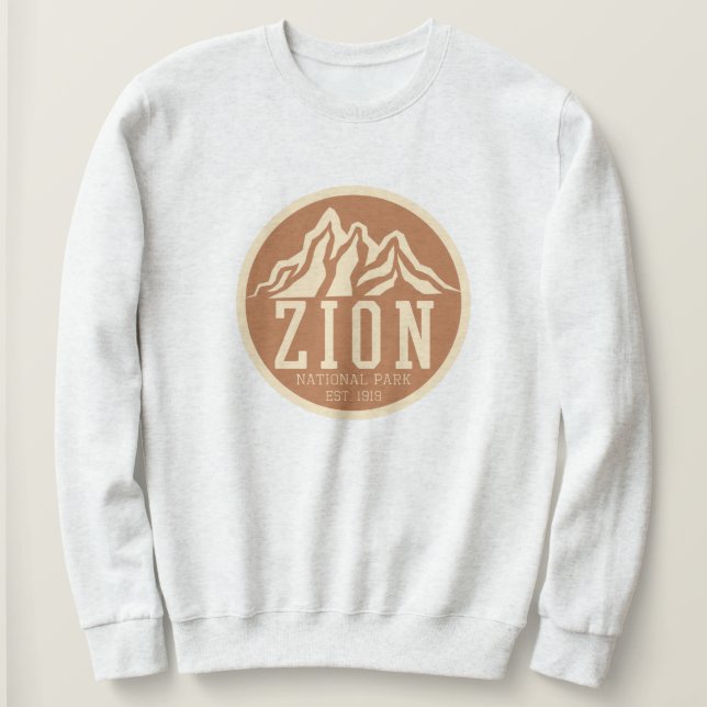 Zion National Park Utah USA Outdoors Retro Sweatshirt (Design Front)