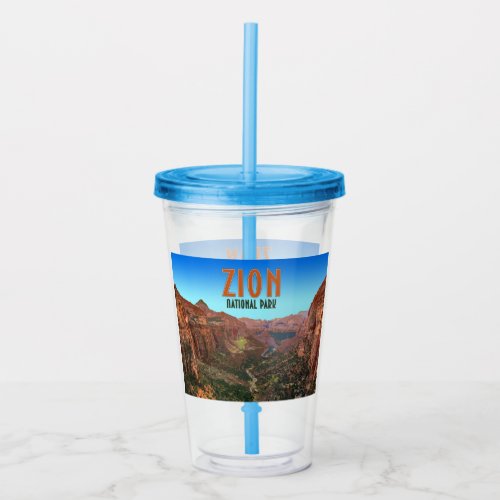 Zion National Park Utah Vintage Acrylic Tumbler