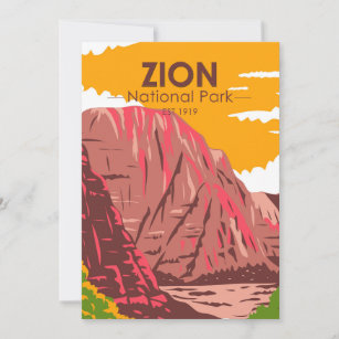 Zion National Park Utah Vintage  Holiday Card