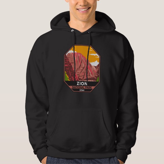 Zion National Park Utah Vintage  Hoodie (Front)