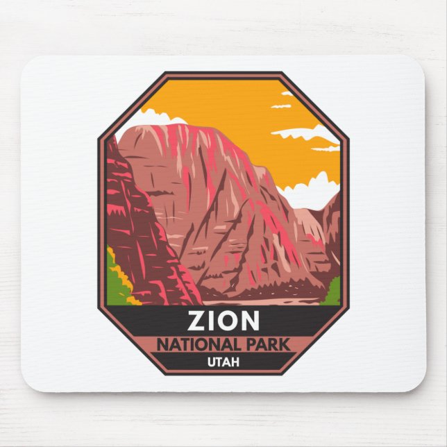 Zion National Park Utah Vintage  Mouse Pad (Front)