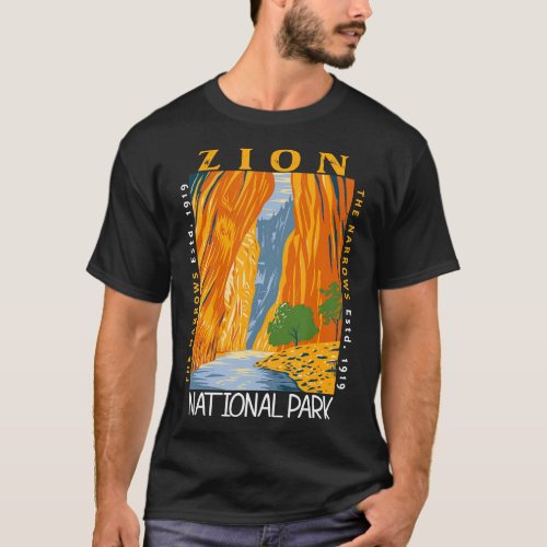 Zion National Park Utah Vintage The Narrows Vintag T_Shirt