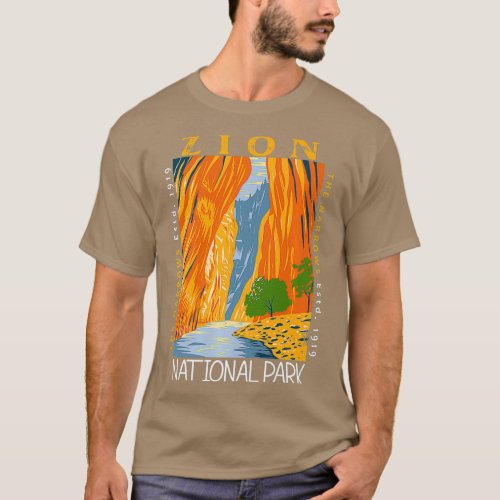 Zion National Park Utah Vintage The Narrows Vintag T_Shirt