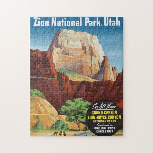 Zion National ParkUtah _ Vintage Travel Jigsaw Puzzle