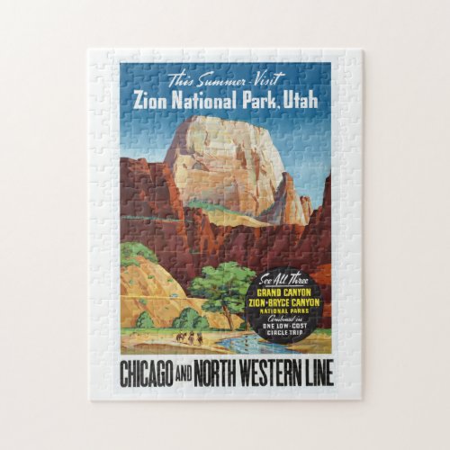 Zion National Park Utah _ Vintage Travel Jigsaw Puzzle