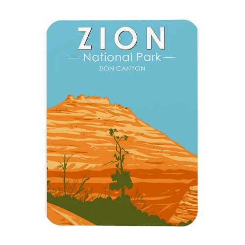 Zion National Park Utah Zion Canyon 2 Vintage  Magnet