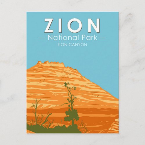 Zion National Park Utah Zion Canyon 2 Vintage Postcard