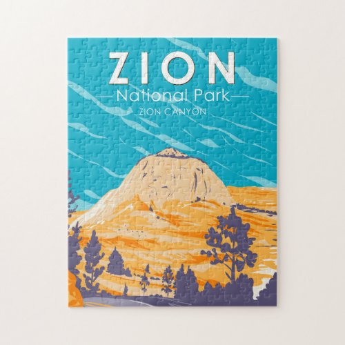 Zion National Park Utah Zion Canyon Road Vintage Jigsaw Puzzle