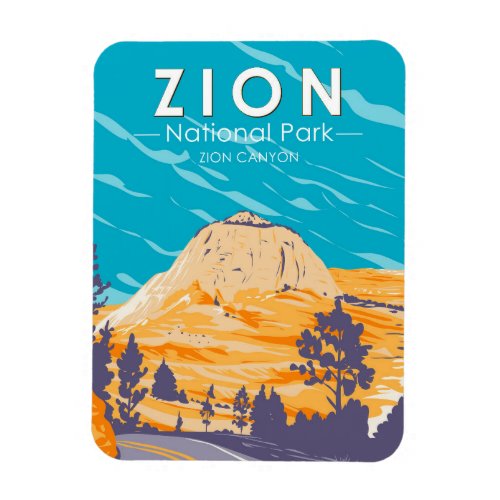 Zion National Park Utah Zion Canyon Road Vintage Magnet