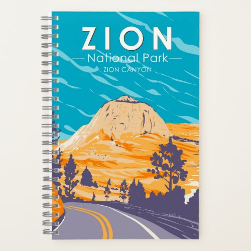 Zion National Park Utah Zion Canyon Road Vintage Notebook