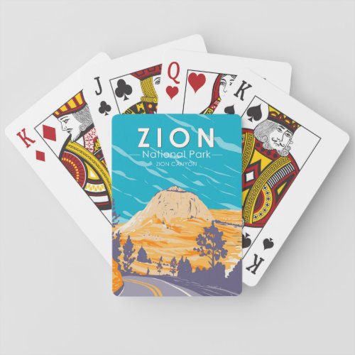 Zion National Park Utah Zion Canyon Road Vintage Playing Cards