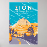 Zion National Park Utah Zion Canyon Road Vintage