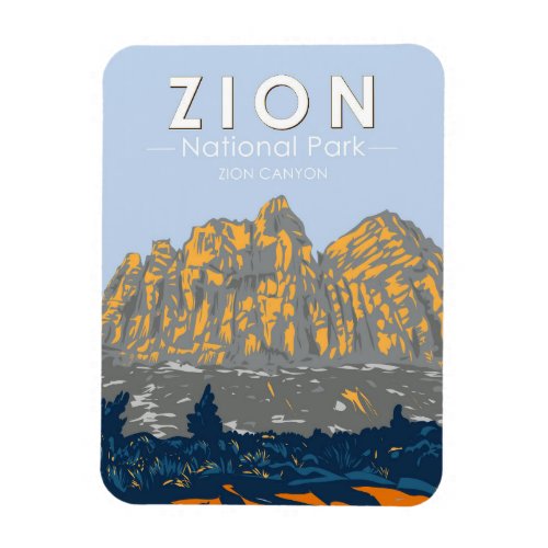 Zion National Park Utah Zion Canyon Vintage  Magnet