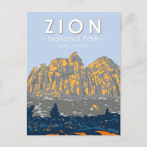 Zion National Park Utah Zion Canyon Vintage Postcard