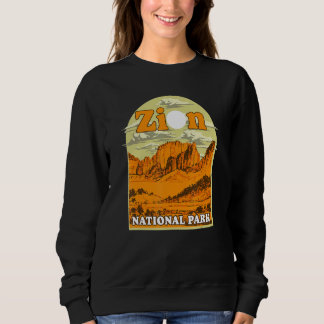 Zion National Park Vintage Artwork Artistic Souven Sweatshirt