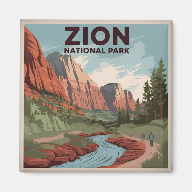 Zion National Park vintage Magnet (Front)