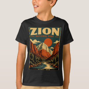 Zion national park vintage retro canyon outdoor T-Shirt
