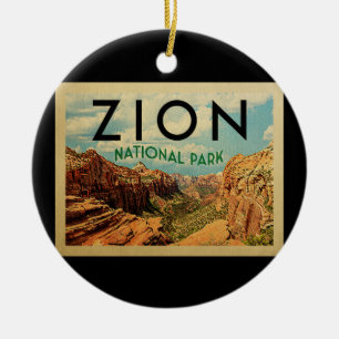Zion National Park Vintage Travel Ceramic Ornament