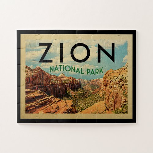 Zion National Park Vintage Travel Jigsaw Puzzle
