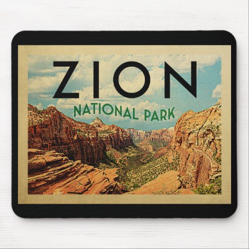 Zion National Park Vintage Travel Mouse Pad