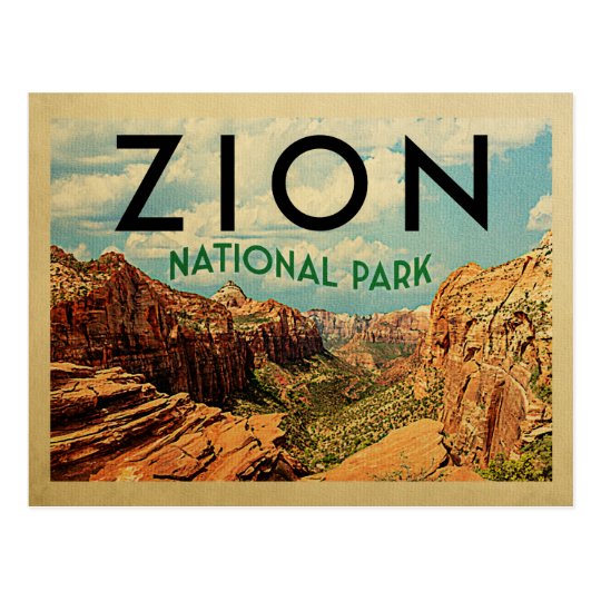 Zion National Park Vintage Travel Postcard
