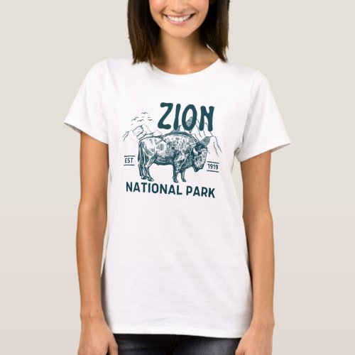 Zion National ParkVintage UtahCamping Nature T_Shirt
