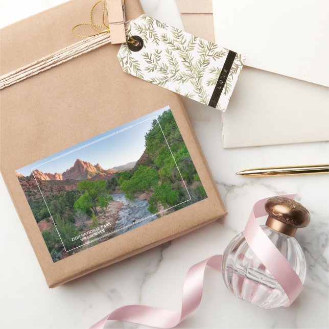 Zion National Park Virgin River Rectangular Sticker (Gifting)