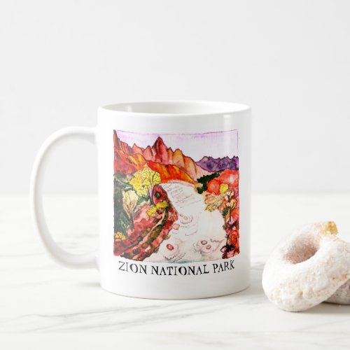 Zion National Park Watercolor Art Coffee Mug