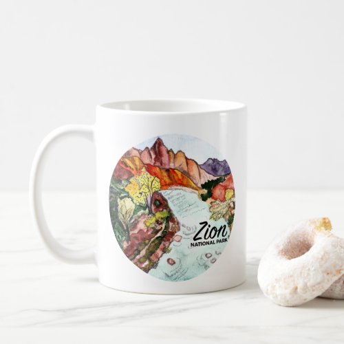 Zion National Park Watercolor Art Coffee Mug