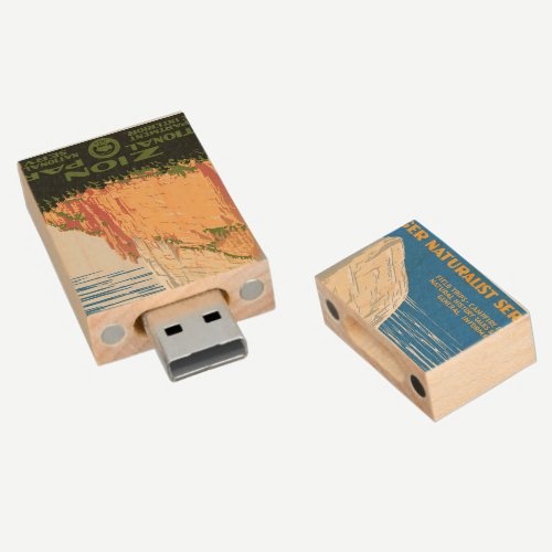 Zion National Park Wood USB Flash Drive