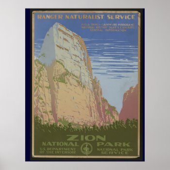 Zion National Park Wpa Poster by MagnoliaVintage at Zazzle