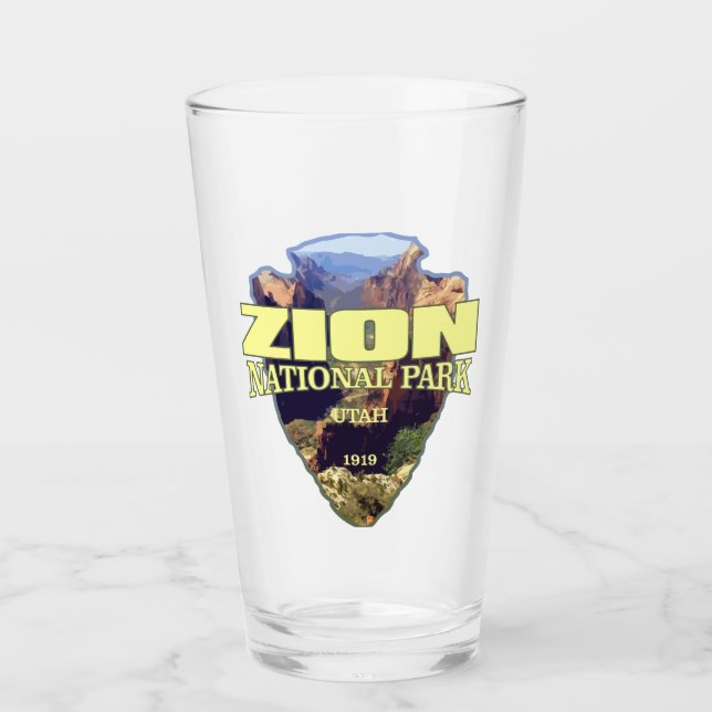 Zion NP (arrowhead) Glass (Front)