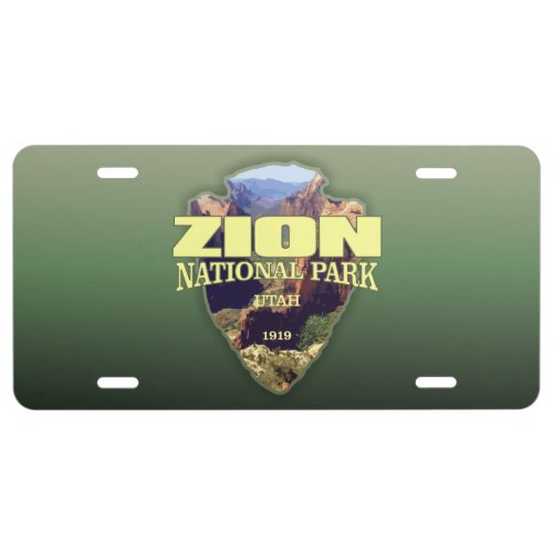 Zion NP arrowhead License Plate