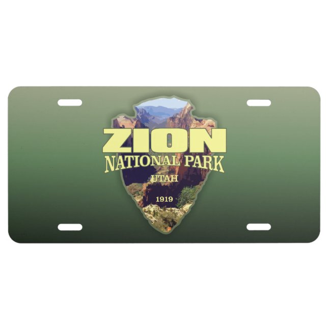 Zion NP (arrowhead) License Plate (Front)