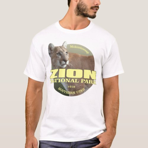 Zion NP Mountain Lion WT T_Shirt