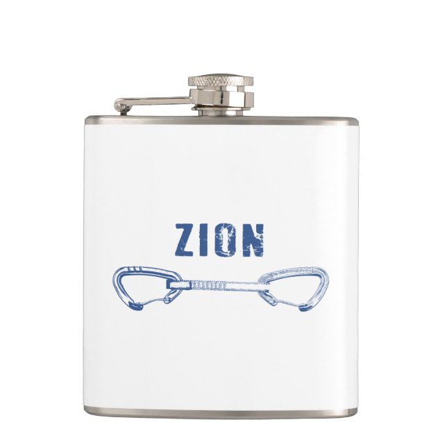 Zion Rock Climbing Quickdraw Flask (Front)