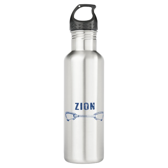 Zion Rock Climbing Quickdraw Stainless Steel Water Bottle (Front)