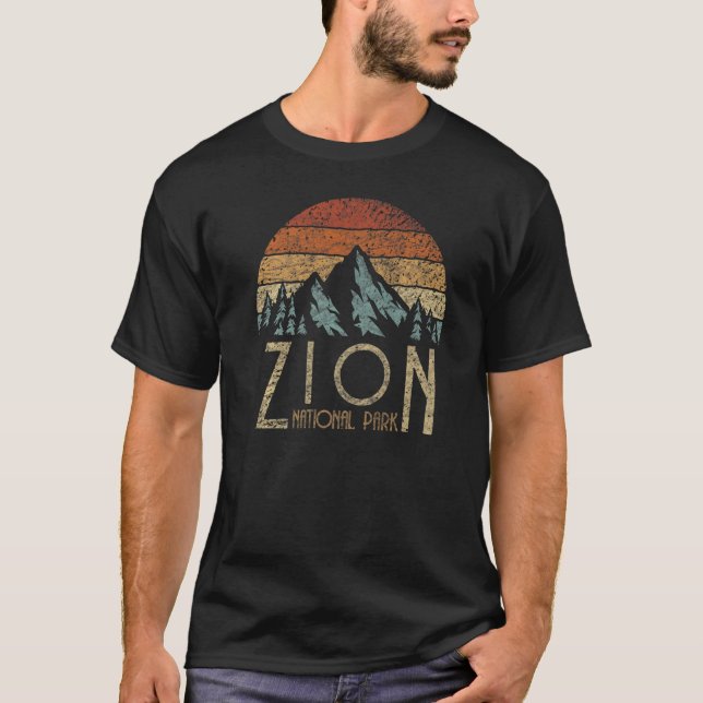 Zion Utah Beehive State National Parks Mighty 5 Re T-Shirt (Front)