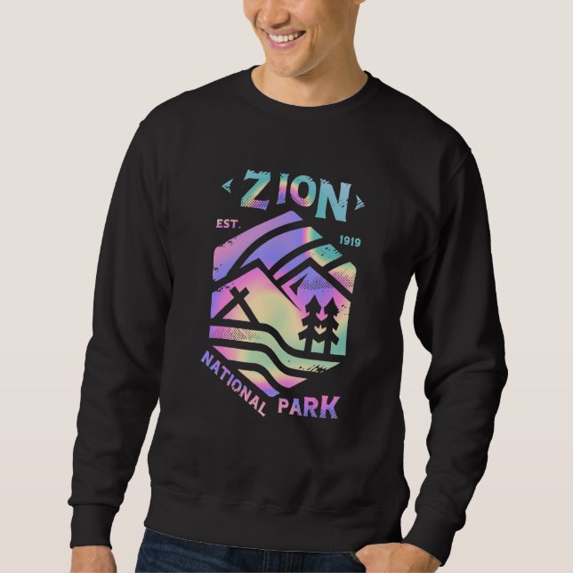 Zion Utah Beehive State National Parks Mighty 5 Te Sweatshirt (Front)