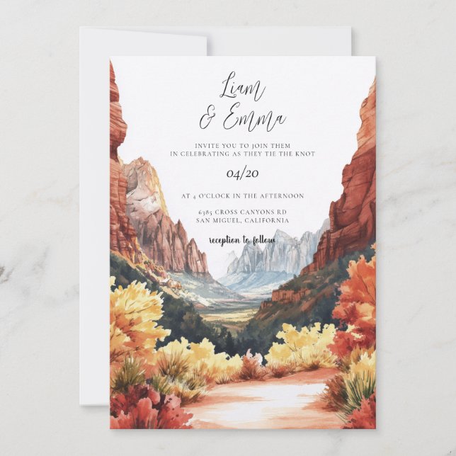 Zion Wedding Destination Invitation (Front)