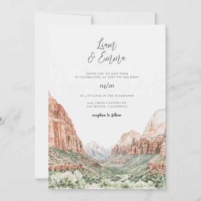 Zion Wedding Invitation (Front)
