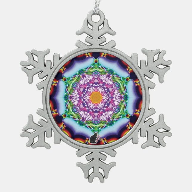 Zionesque Kaleidoscope Snowflake Ornament (Front)