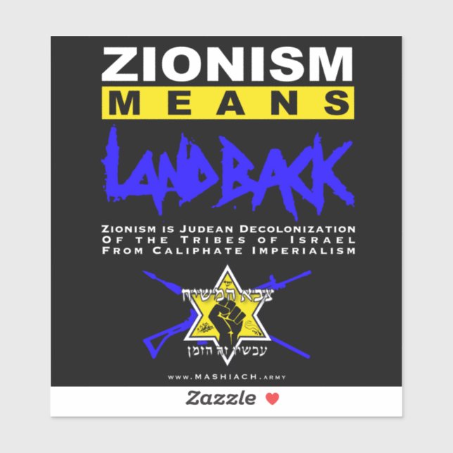 ZIONISM MEANS LANDBACK!  STICKER (Sheet)