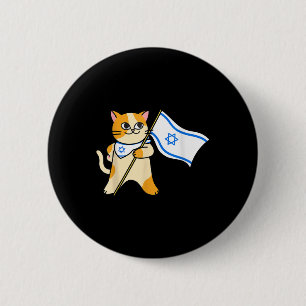 Zionist Cat Israeli Flag Pro-israel Jewish Button