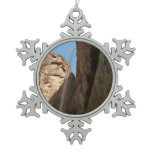 Zion's Weeping Rock at Zion National Park Snowflake Pewter Christmas Ornament
