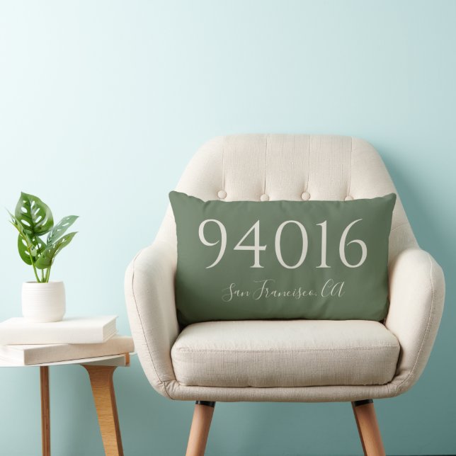Zip Code and Town Welcome  Lumbar Pillow (Chair)