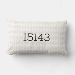 Zip Code Classic Harlequin Moving New Home Lumbar Pillow