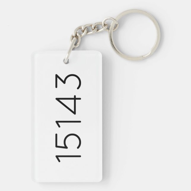 Zip Code New Home Realtor Gift Moving Minimalist Keychain (Back)