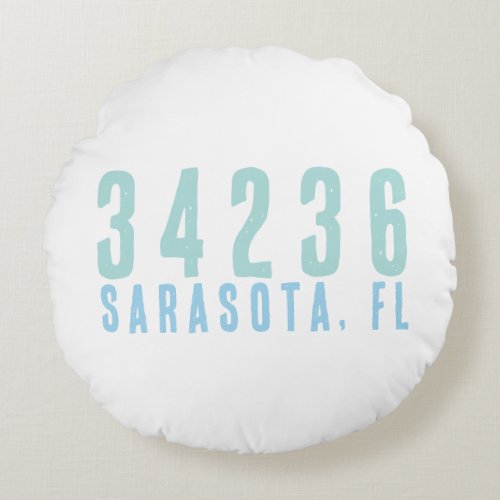 Zip Code Pillow with City and State Coastal Blues